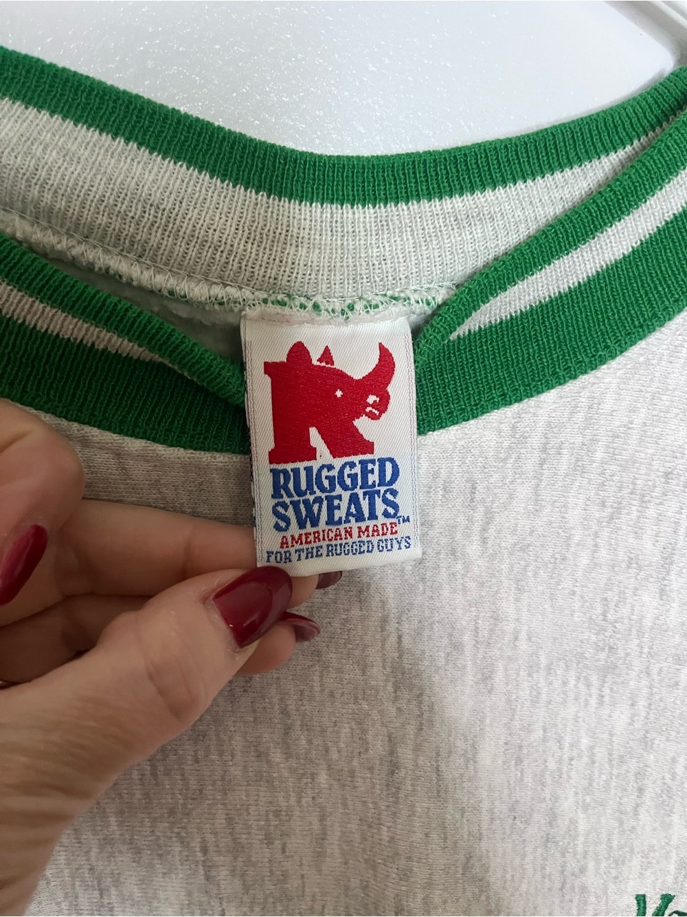 Masters Gray Crewneck Sweater with Green Trim - Picture 4 of 5